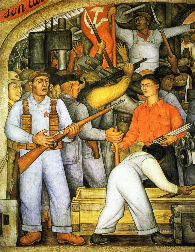 アーセナルの社会主義者ディエゴ・リベラ油絵